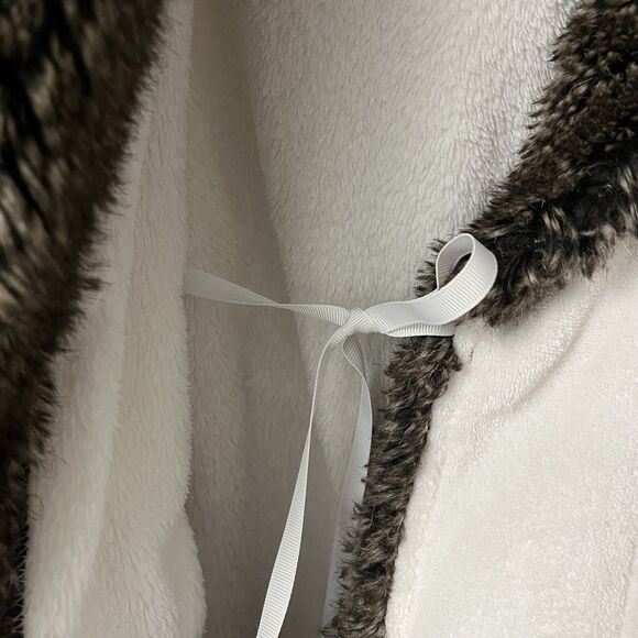 Pottery Barn Faux Fur Ombre Robe Soft Plush Hooded - Picture 7 of 10